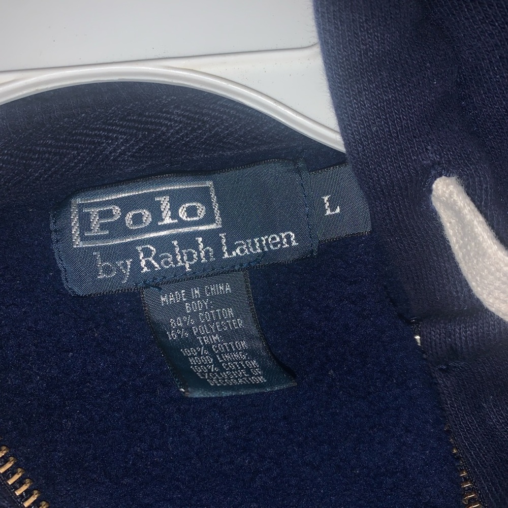 Navy/yellow polo zip up hoodie